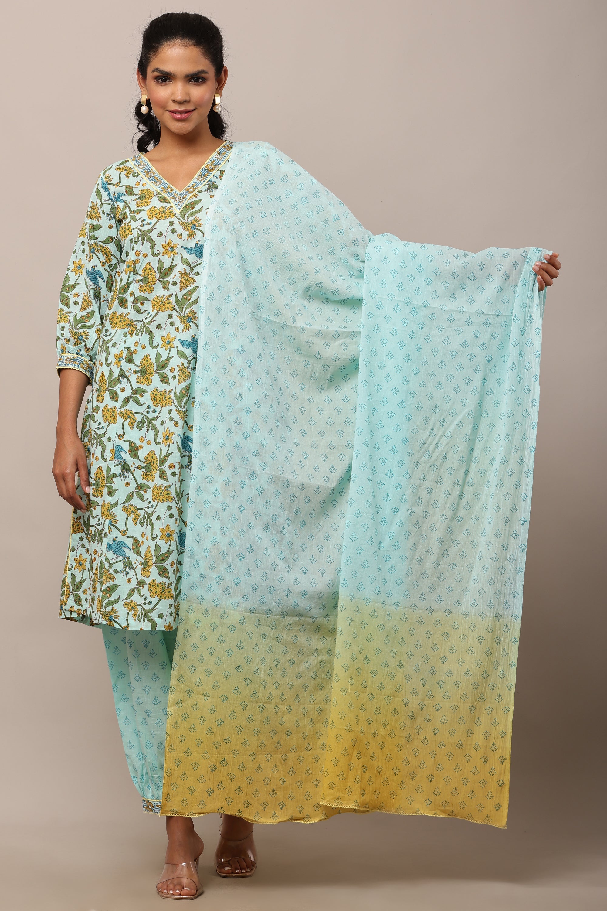WOMENS AVIAN BLOOM KURTA SET