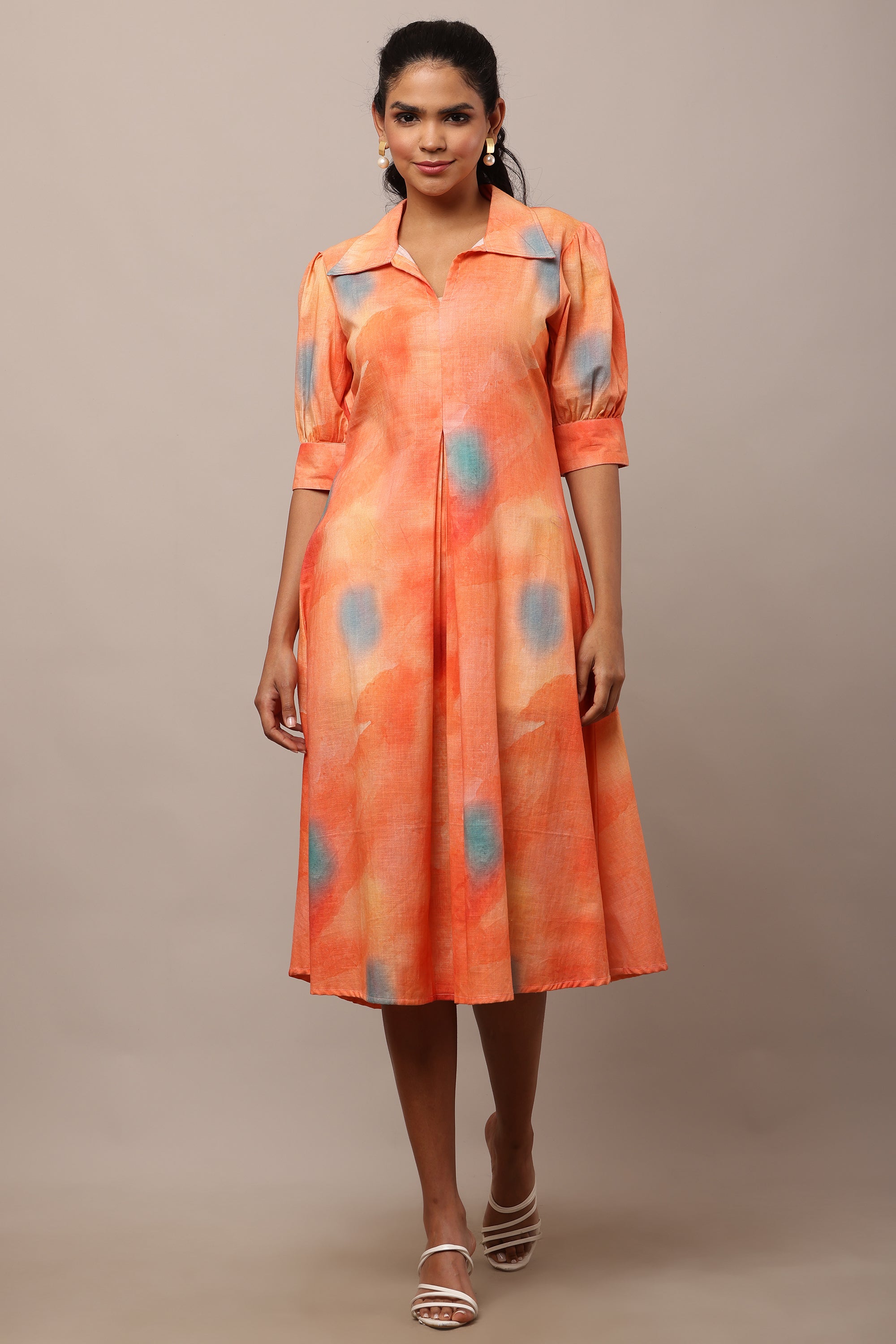 WOMENS RUSTIC SUNSET A-LINE DRESS