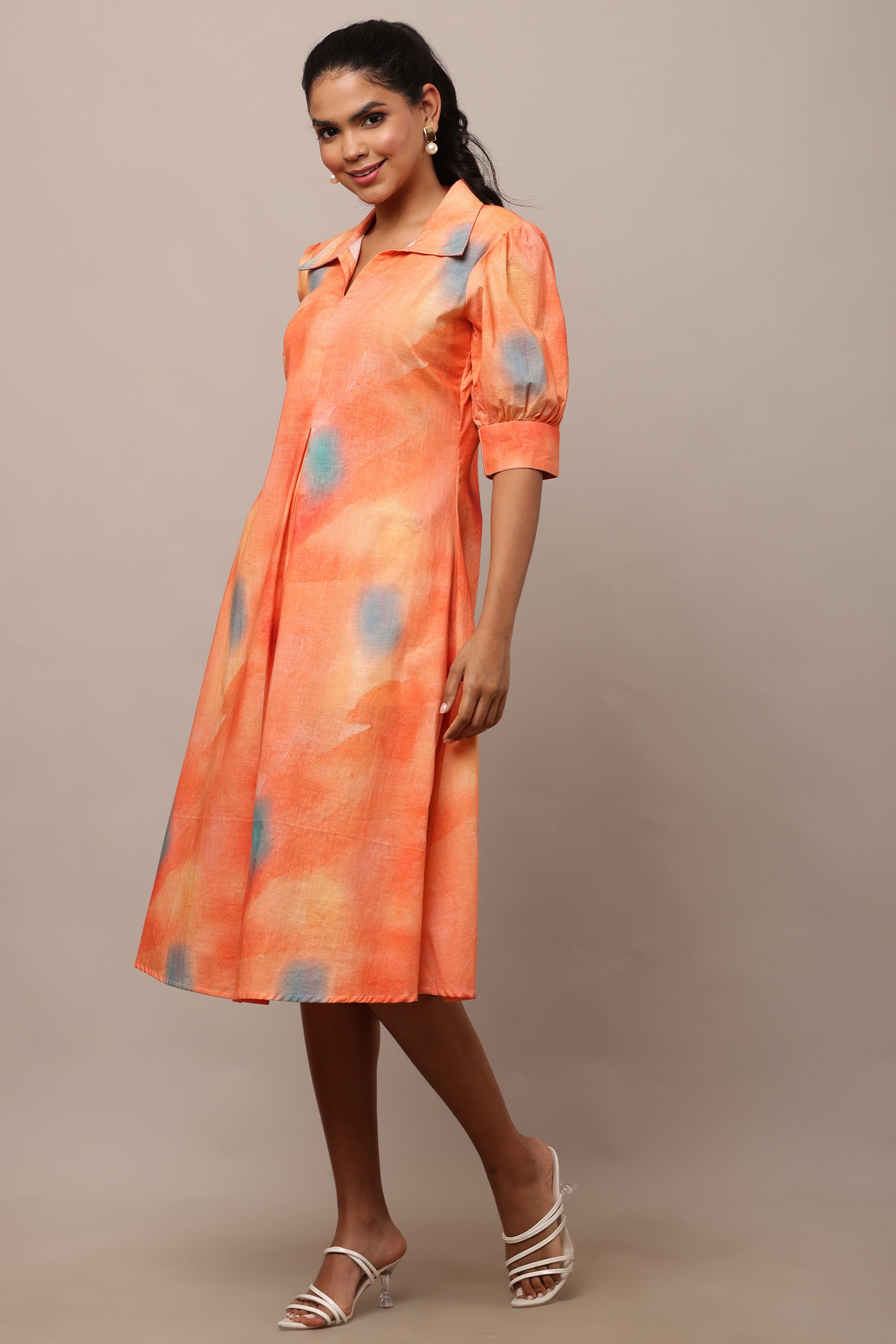 WOMENS RUSTIC SUNSET A-LINE DRESS