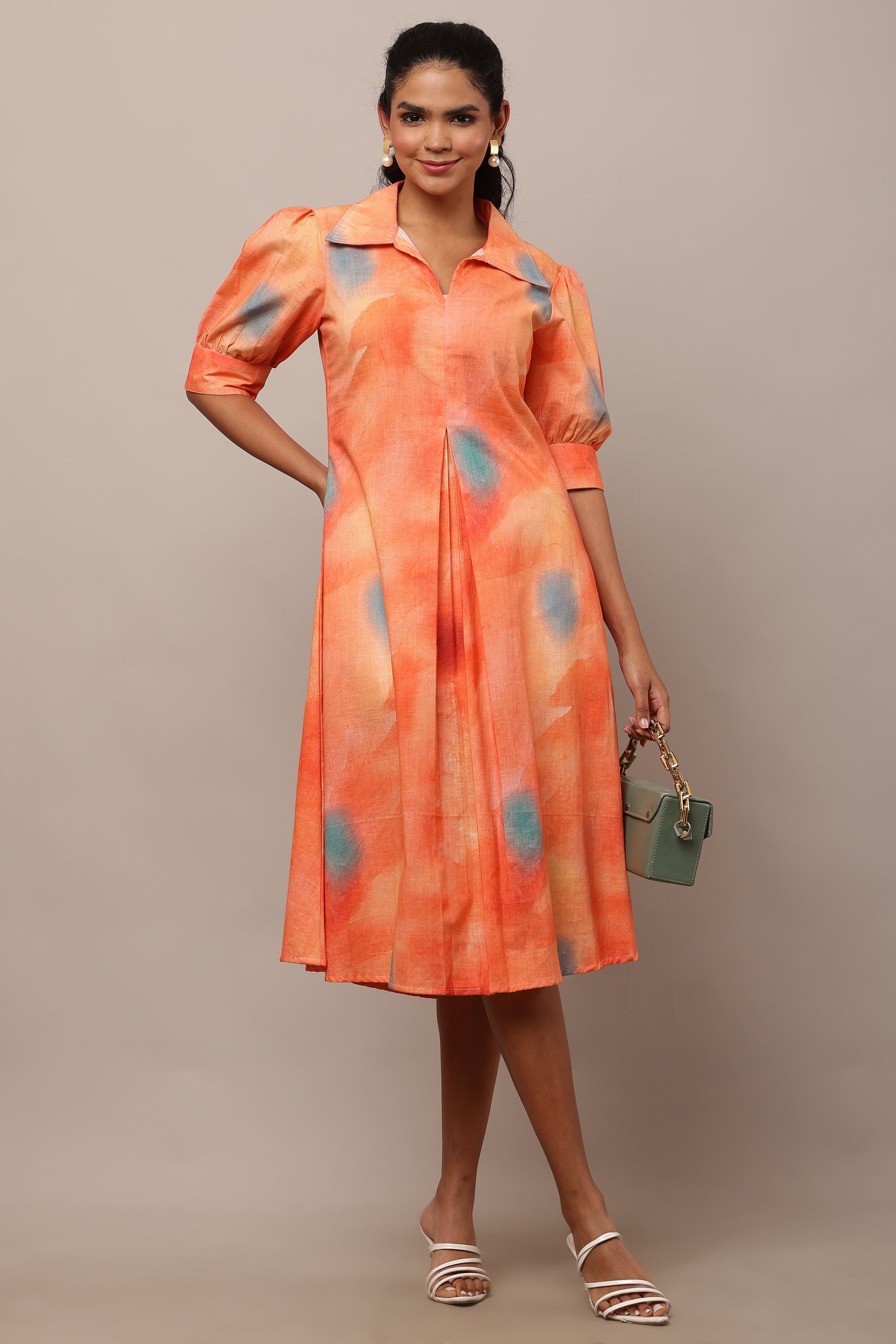 WOMENS RUSTIC SUNSET A-LINE DRESS